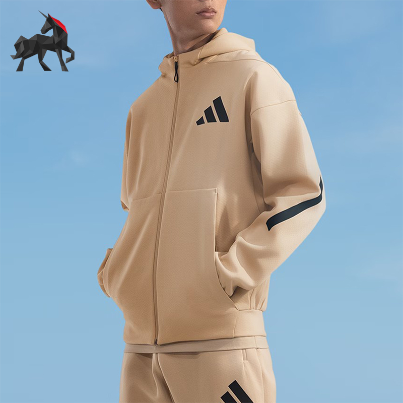 阿迪达斯男士连帽休闲运动外套