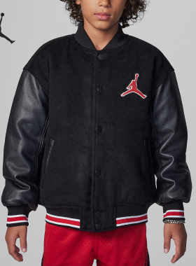 Nike/耐克正品JORDAN大童梭织拼接宽松保暖外套HQ7063-010