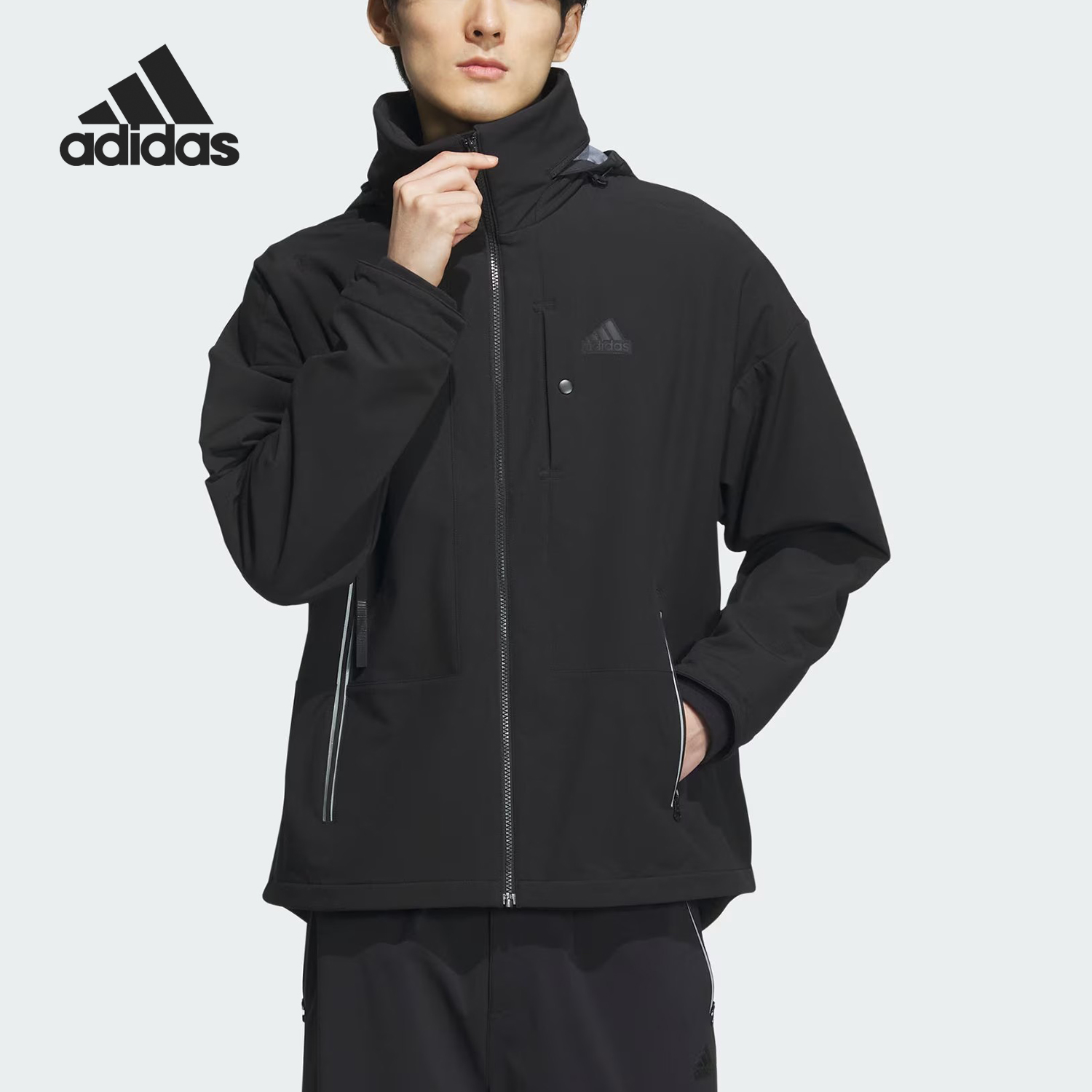 阿迪达斯男士宽松连帽夹克外套