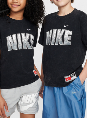 Nike/耐克正品Sportswear大童印花针织透气短袖FZ4954-010