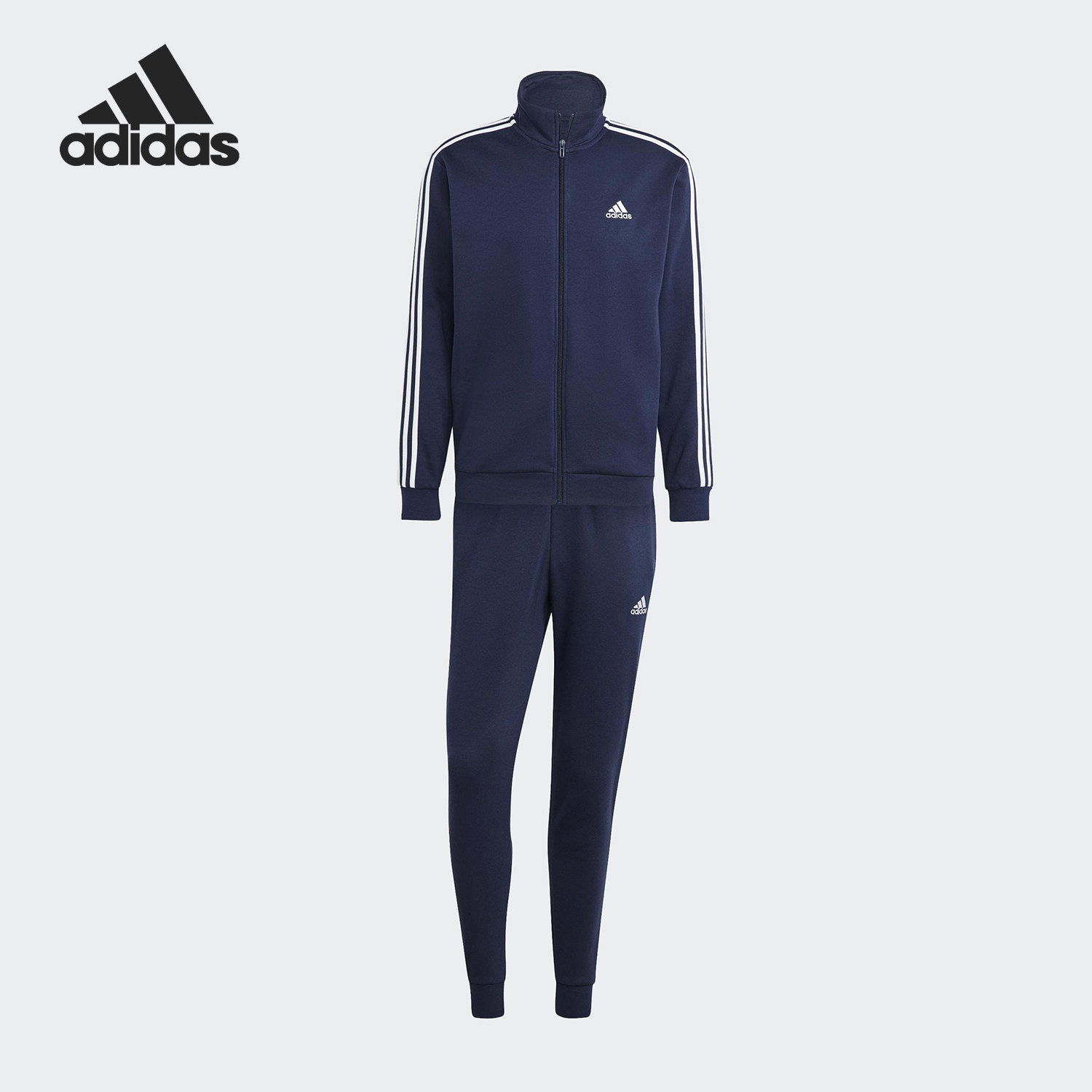 Adidas/阿迪达斯官方正品2026春季款男士运动立领束脚套装IJ6064