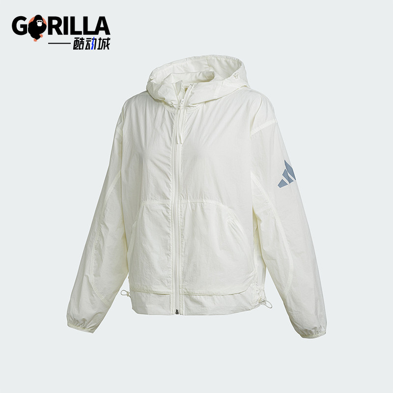 Adidas/阿迪达斯正品W CE Q2 WB 女士运动经典宽松连帽外套JC5114