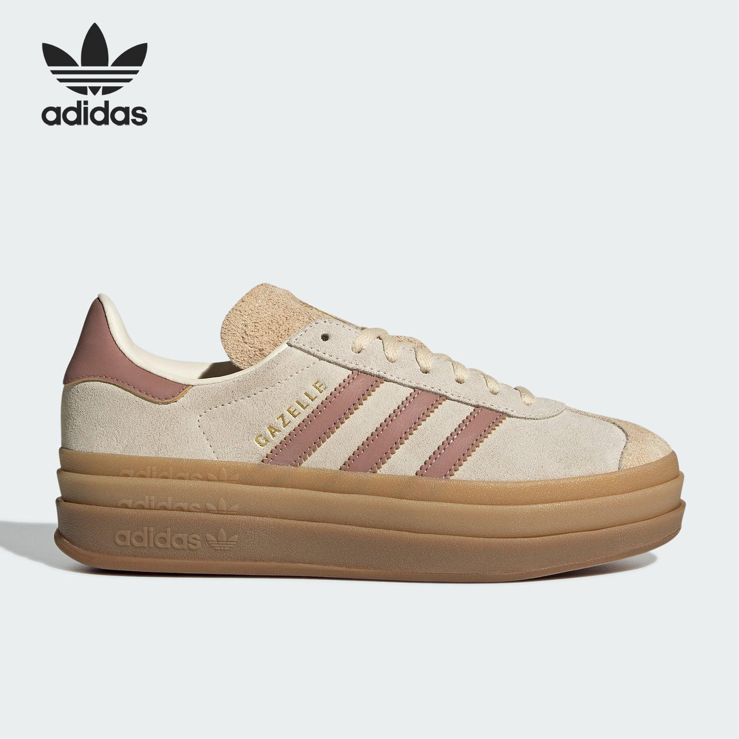 Adidas/阿迪达斯正品三叶草女士休闲绒面革厚底经典板鞋JS3893