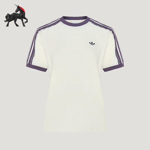 Adidas/阿迪达斯正品三叶草女士优雅休闲运动短袖T恤LF2332