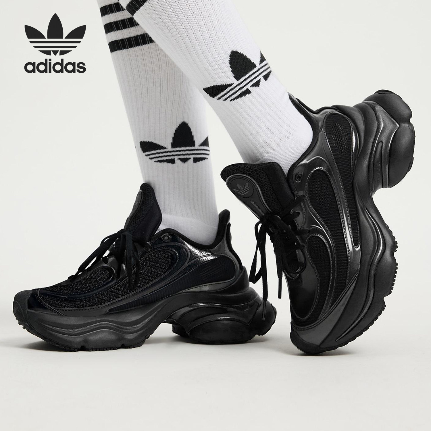 Adidas/阿迪达斯正品三叶草女士耐磨经典复古厚底运动鞋JS2468