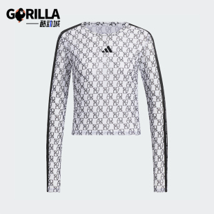 新款 T恤JY7664 阿迪达斯正品 长袖 Adidas 透气修身 女士经典 春季 时尚