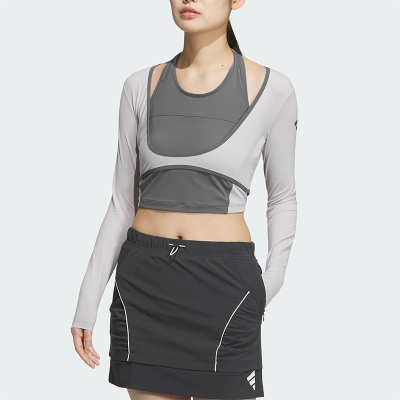 阿迪达斯女士修身二合一长袖T恤