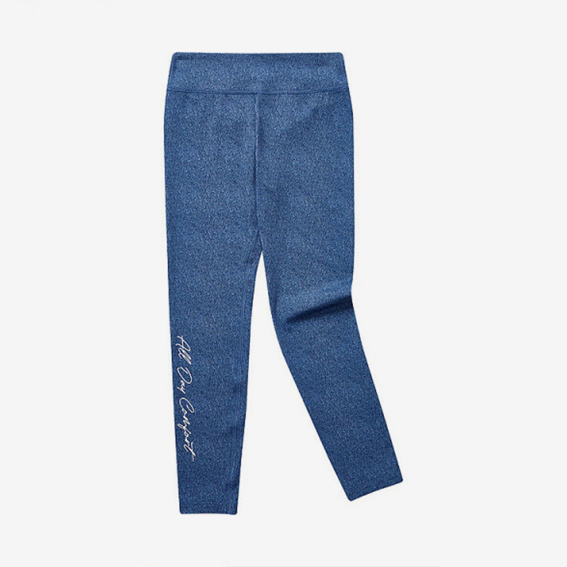 Skechers/斯凯奇正品新款女童简约针织透气紧身休闲长裤