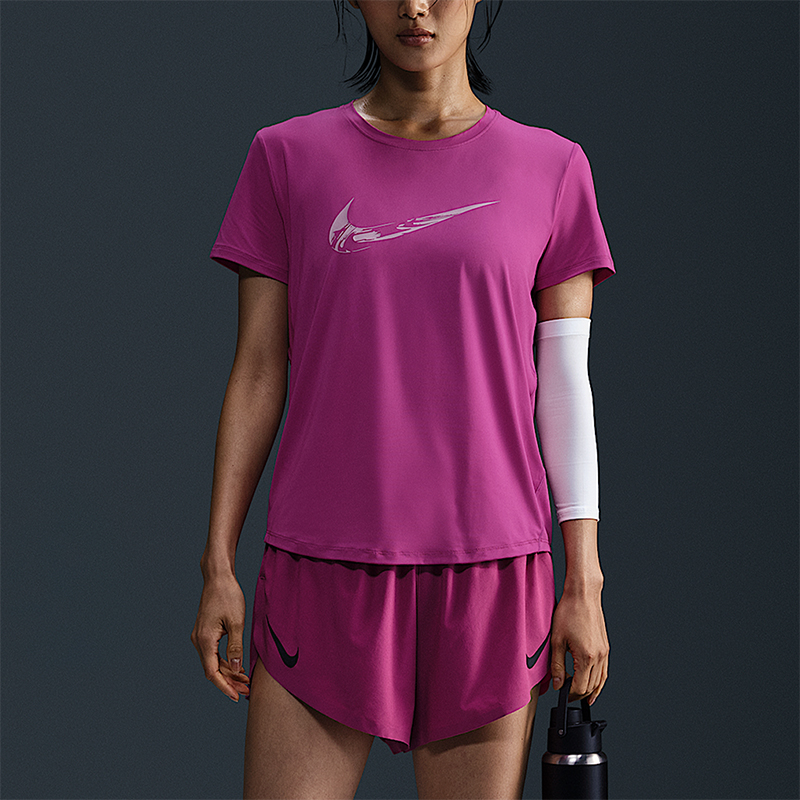 Nike/耐克正品2025秋季款女士透气跑步圆领套头短袖FV6374-518