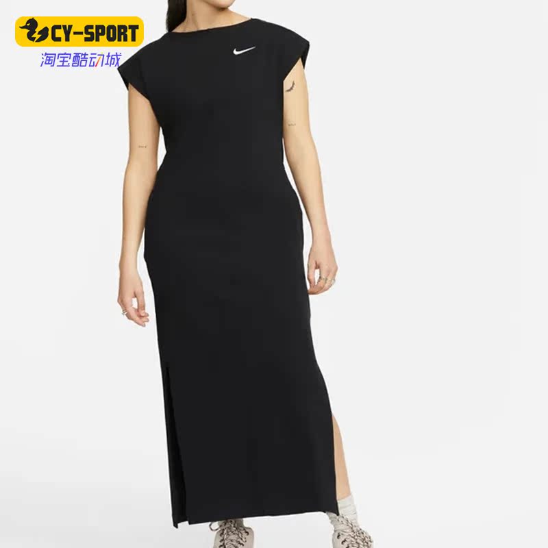 Nike/耐克正品夏季新款女子透气侧开口运动休闲连衣裙 DQ6206-010