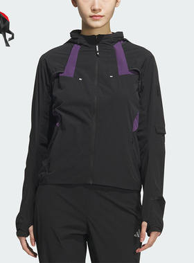 Adidas/阿迪达斯正品舒适春季款女士连帽拼接运动外套KF4923