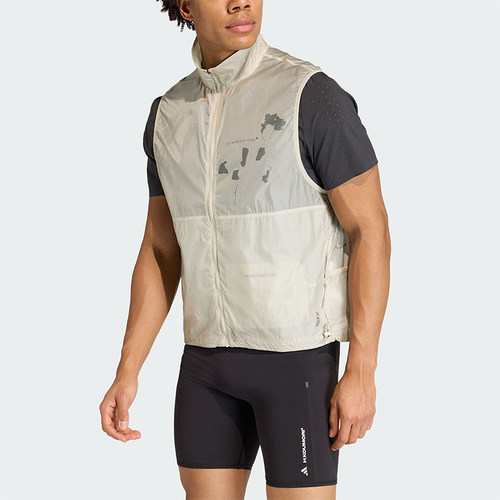 Adidas/阿迪达斯正品ADI365新款男灰米灰色经典跑步马甲JZ7759