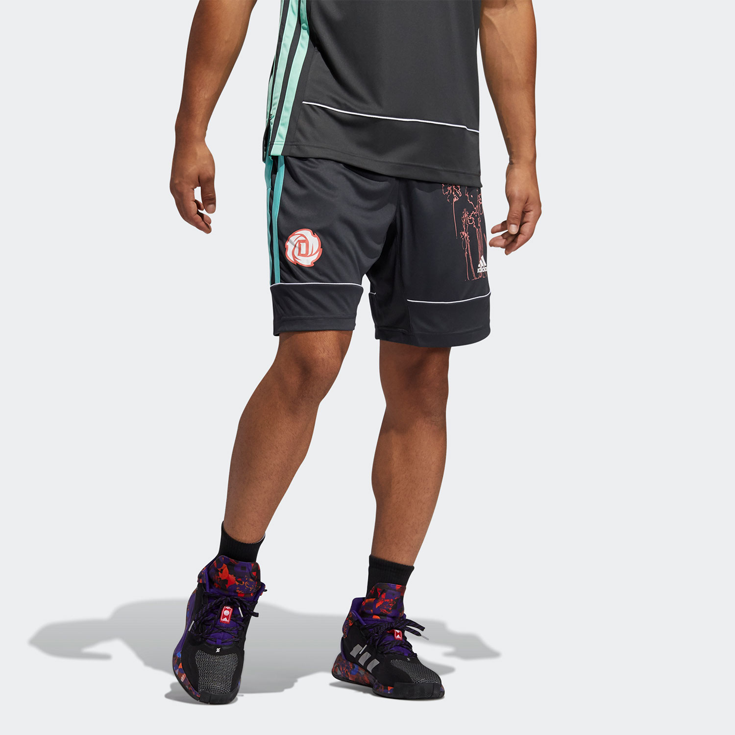 Adidas/阿迪达斯正品男子 春季新款宽松五分篮球运动裤 GP9773