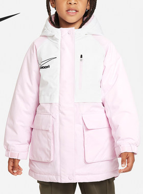 Nike/耐克正品冬季新款小童运动休闲保暖拼接棉服FV2731-663