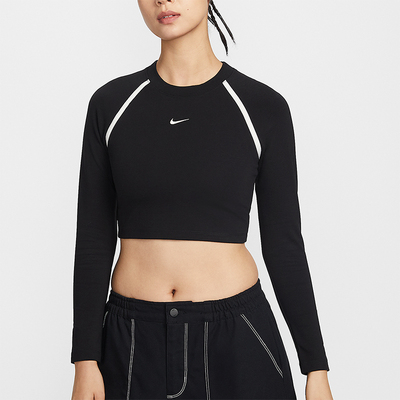Nike/耐克正品Sportswear女士休闲圆领短款长袖上衣IF0339-010