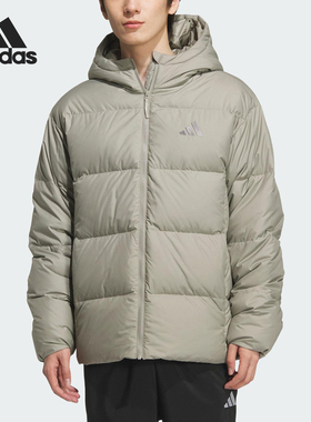 Adidas/阿迪达斯官方正品2025男士户外连帽日常运动羽绒服KC2479
