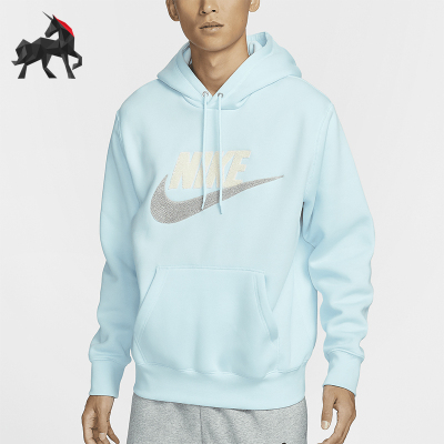 耐克男士加绒套头连帽保暖卫衣