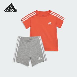 新款 夏季 婴童透气经典 休闲短袖 IS2508 Adidas 套装 阿迪达斯正品