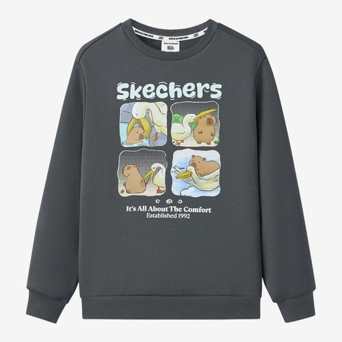 Skechers斯凯奇正品针织套头儿童运动休闲卫衣L425K124-006L