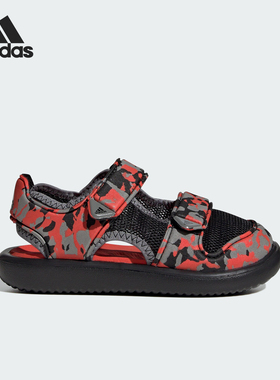 Adidas/阿迪达斯官方正品魔术贴小童透气包头运动休闲凉鞋IE0303