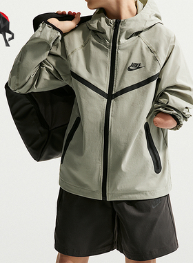 Nike/耐克正品春秋大童透气拉链复古连帽运动夹克外套HQ8911-304