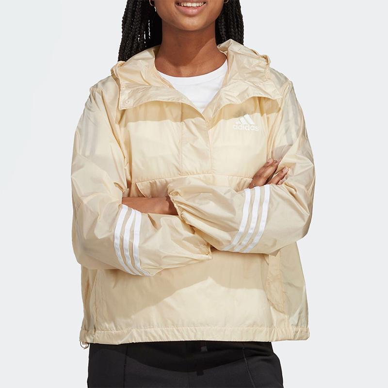 阿迪达斯女士半拉链连帽外套