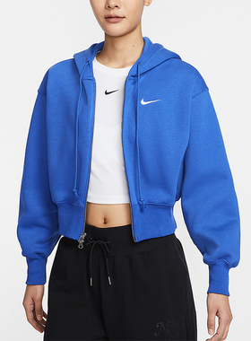 Nike/耐克正品2025女士短款针织连帽跑步经典户外外套HJ0941-480