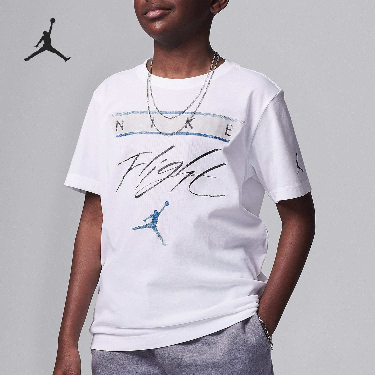 Nike/耐克正品Air Jordan 4大童新款圆领休闲T恤HM4742-100