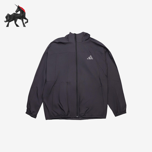 Adidas/阿迪达斯正品2025男士连帽运动训练薄款透气外套KC6009
