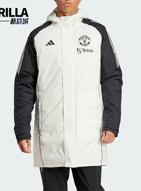 Adidas/阿迪达斯正品新款男士足球训练保暖连帽棉服JE3724