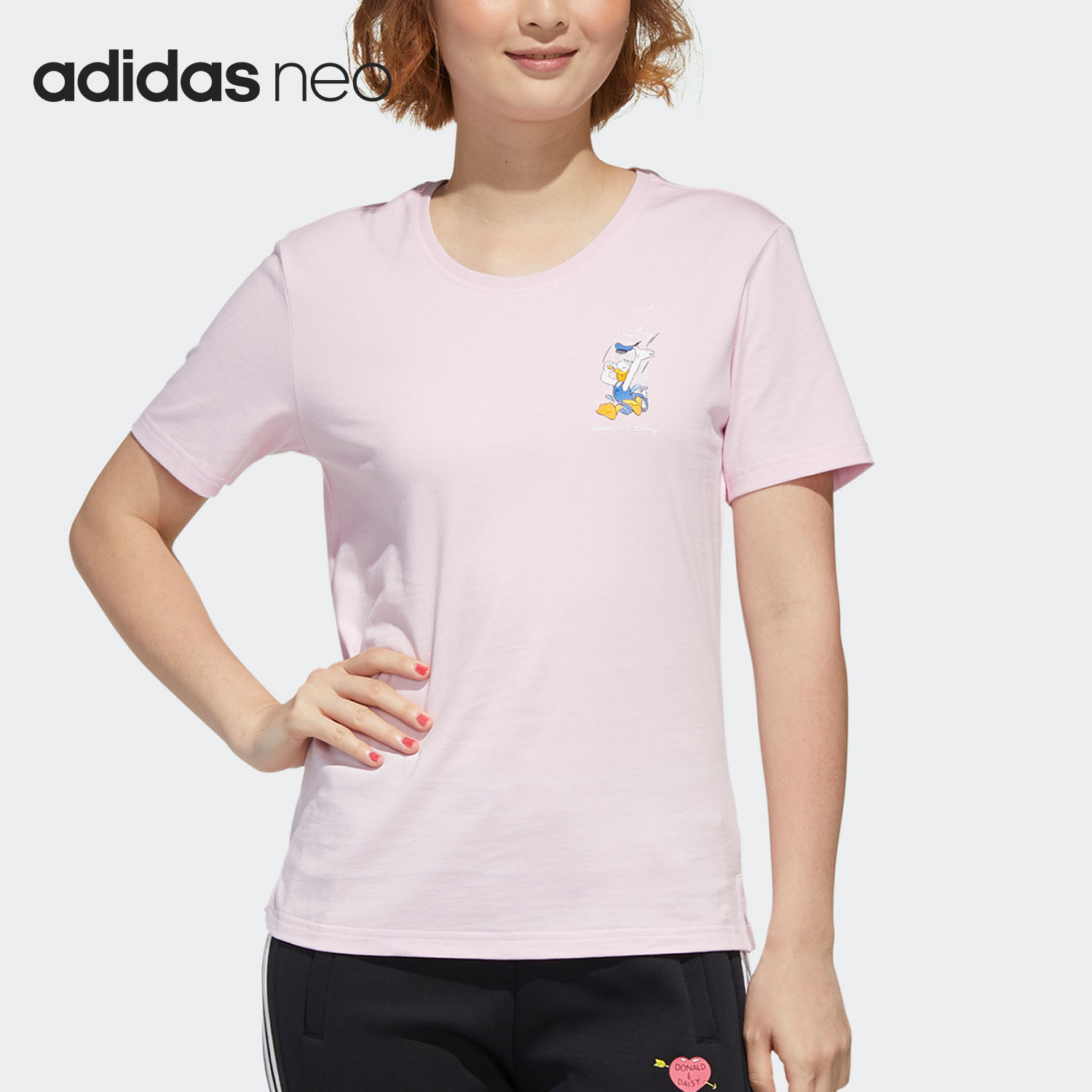 Adidas/阿迪达斯正品NEO夏季女子运动休闲印花短袖T恤GJ5653