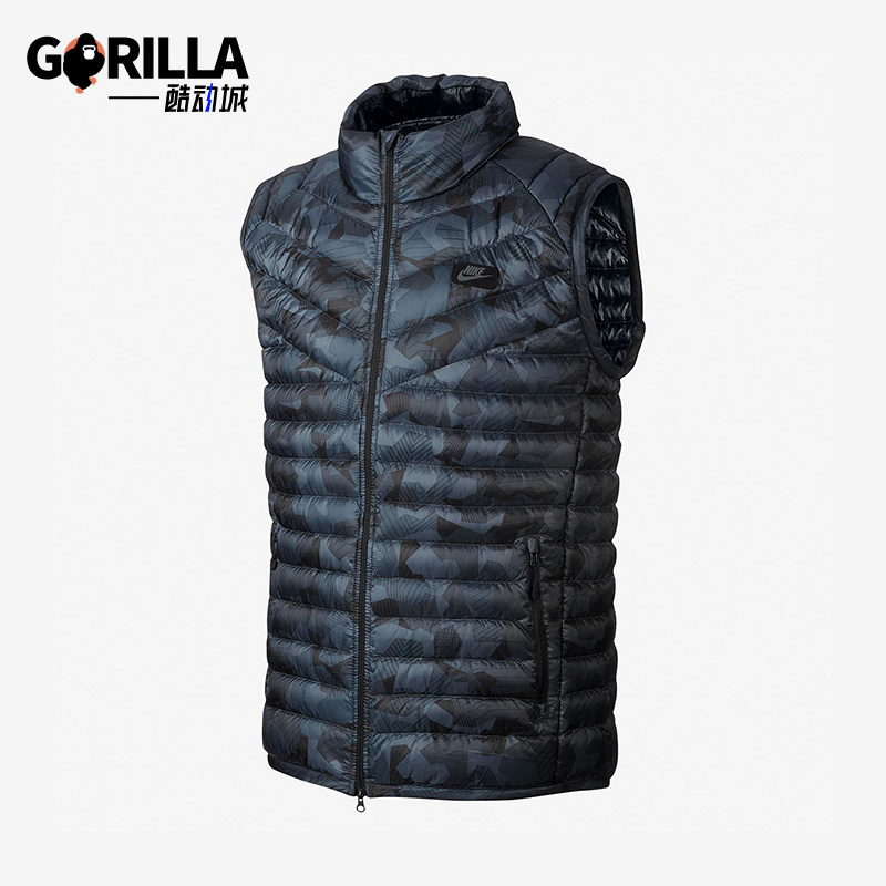 Nike/耐克正品新款男黑灰蓝色运动休闲经典羽绒马甲823682-021