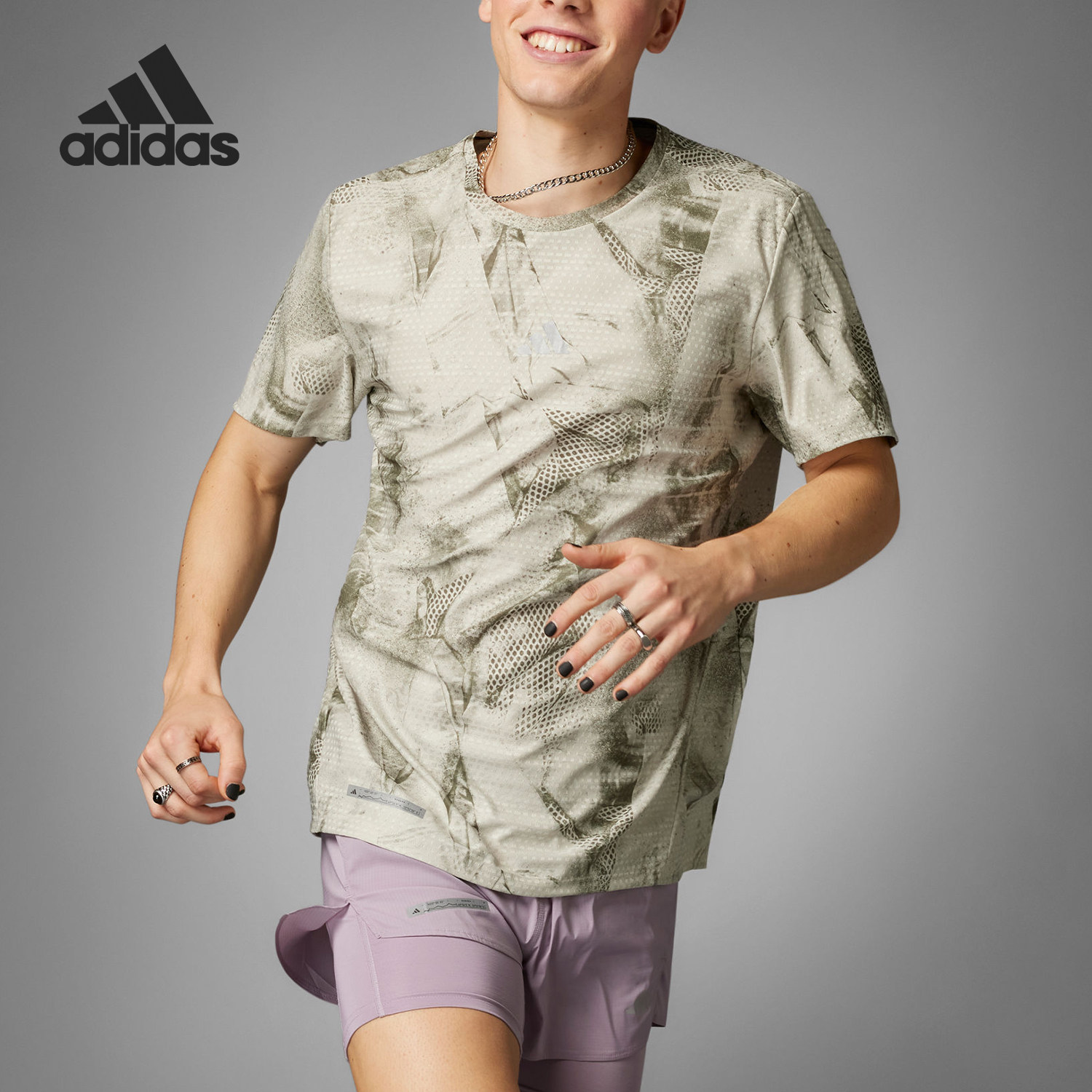 Adidas/阿迪达斯正品2024新款男士跑步运动透气短袖T恤IN0103