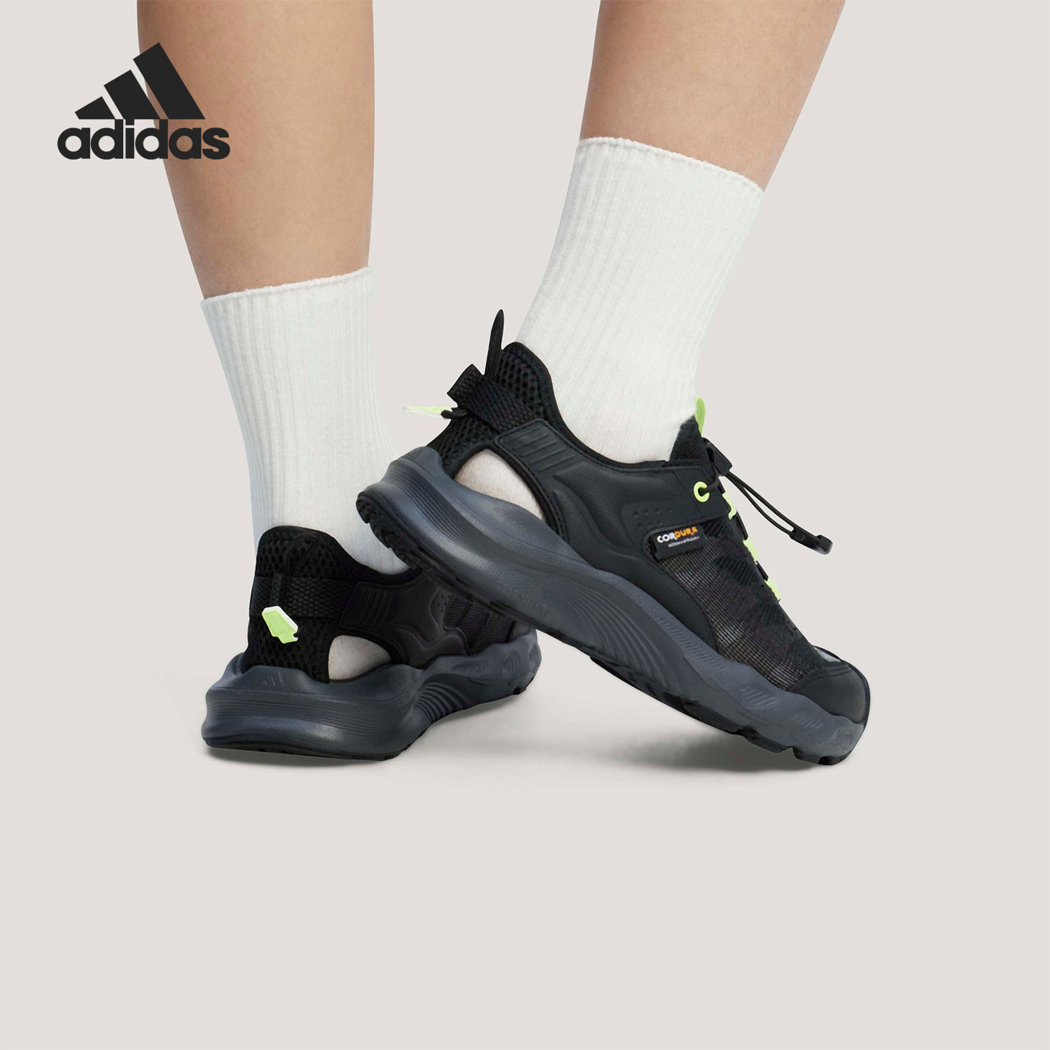 Adidas/阿迪达斯官方正品AEROFIN SHOES儿童休闲溯溪凉鞋KI8904