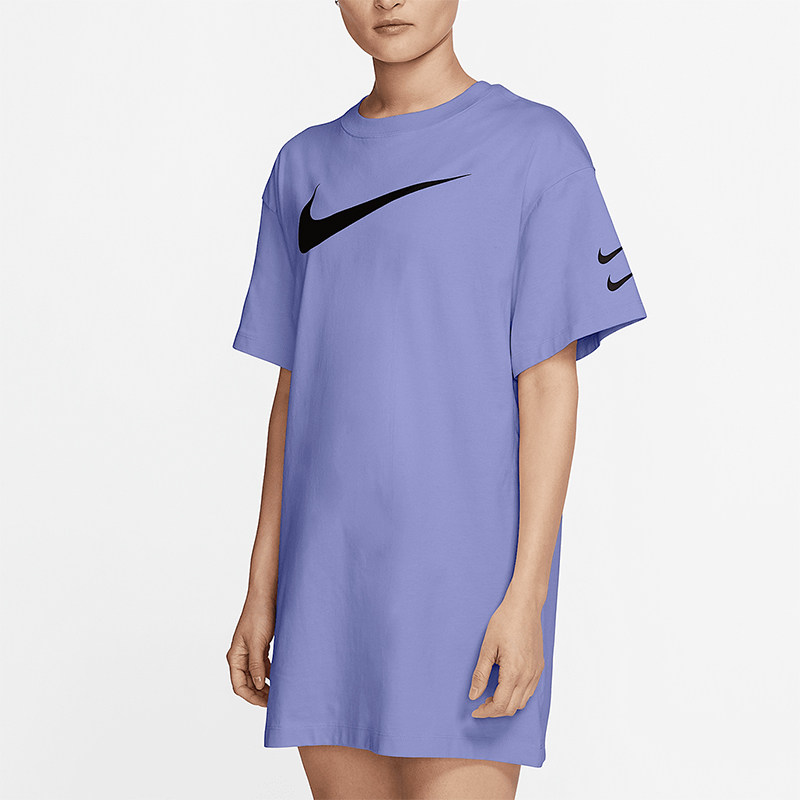 Nike/耐克正品夏季新款女士运动中长款短袖T恤连衣裙CJ3830-569