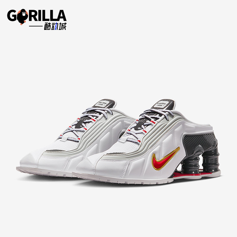 Nike/耐克正品ShoxMR4新款女白红色街头经典穆勒凉鞋IM5420-100