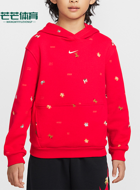 Nike/耐克正品春季款大童休闲连帽套头刺绣运动卫衣IR0097-657