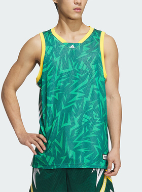 Adidas/阿迪达斯正品新款男士双面穿印花篮球运动背心JC6794