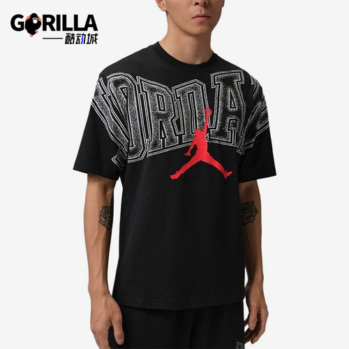 Nike/耐克正品JORDAN新款男黑红色印花经典圆领短袖T恤IQ0709-010