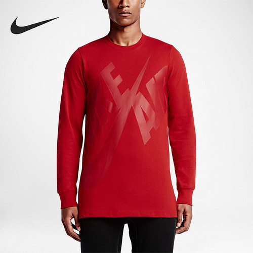 Nike/耐克正品JORDAN空新款男红色篮球经典柔软长袖T恤689401-657