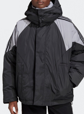 Adidas/阿迪达斯正品三叶草女子运动保暖连帽羽绒服GD2506