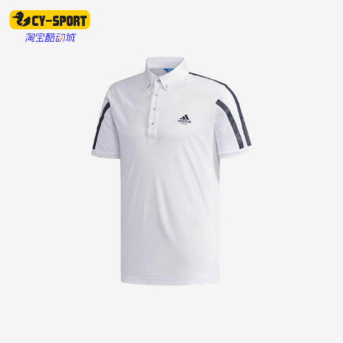 Adidas/阿迪达斯正品男士条纹简约运动透气短袖Polo衫DJ3591