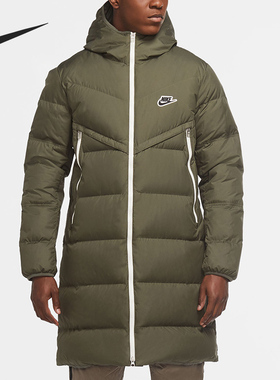 Nike/耐克官方正品男子中长款保暖防风连帽运动羽绒服CU4409-380