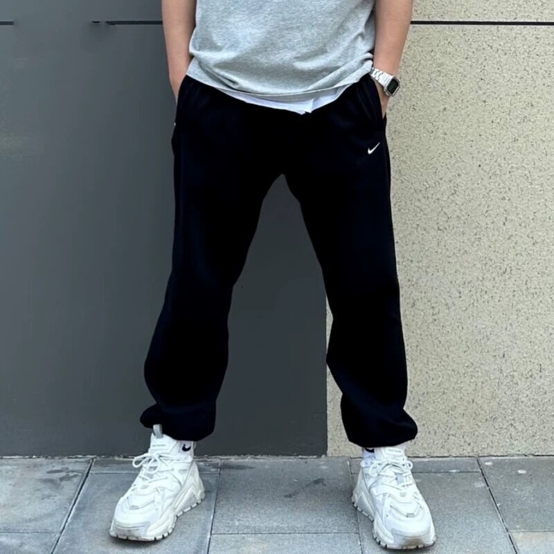 黑色加绒长裤Nike耐克正品束脚裤保暖男裤针织棉卫裤运动裤休闲裤
