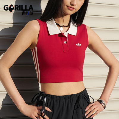 Adidas/阿迪达斯正品三叶草女士时尚针织运动无袖背心T恤KY5695