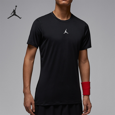 Nike/耐克正品JORDAN男士柔软紧身防晒运动针织短袖HV4100-010