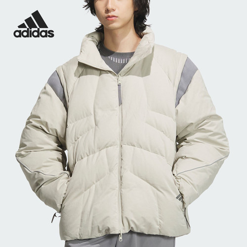阿迪达斯男士拉链立领羽绒服