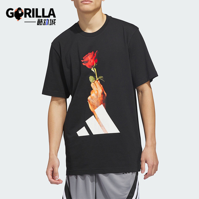 Adidas/阿迪达斯正品D-Rose男士篮球印花经典针织运动短袖KS2044