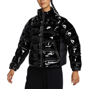 Nike/耐克官方正品冬季新款女子漆皮朋克运动外套保暖棉服FQ3575