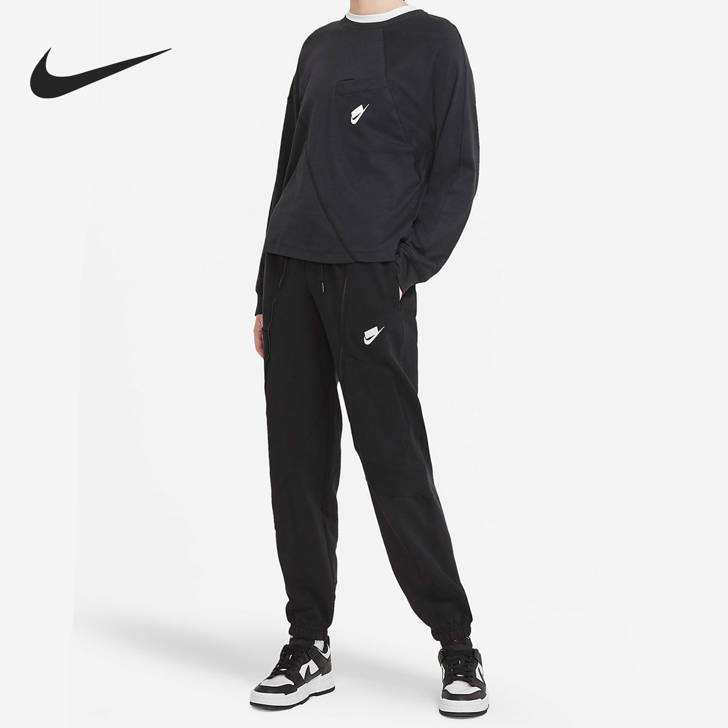 Nike/耐克正品女子运动裤 春季新款收口侧拉链长裤 DC5283-010